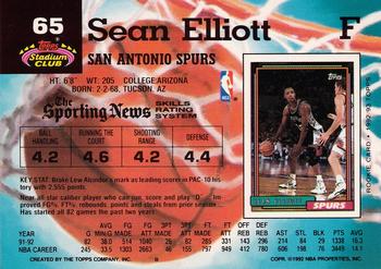 1992-93 Stadium Club #65 Sean Elliott Back