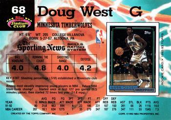 1992-93 Stadium Club #68 Doug West Back