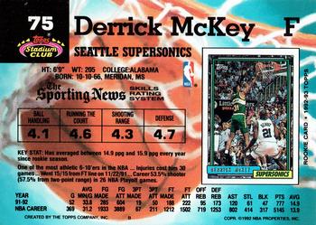 1992-93 Stadium Club #75 Derrick McKey Back