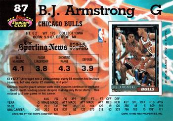 1992-93 Stadium Club #87 B.J. Armstrong Back