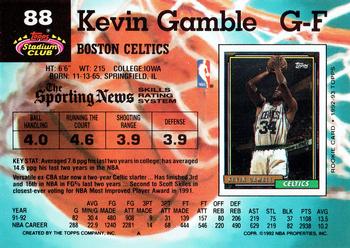 1992-93 Stadium Club #88 Kevin Gamble Back
