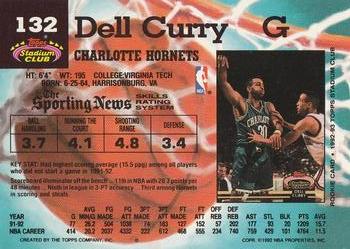 1992-93 Stadium Club #132 Dell Curry Back