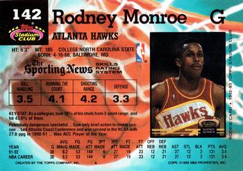 1992-93 Stadium Club #142 Rodney Monroe Back