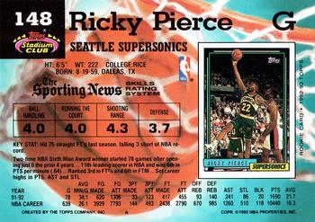 1992-93 Stadium Club #148 Ricky Pierce Back