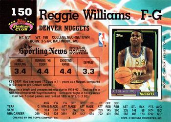 1992-93 Stadium Club #150 Reggie Williams Back