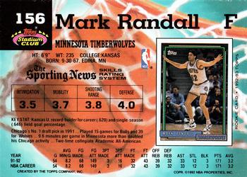 1992-93 Stadium Club #156 Mark Randall Back
