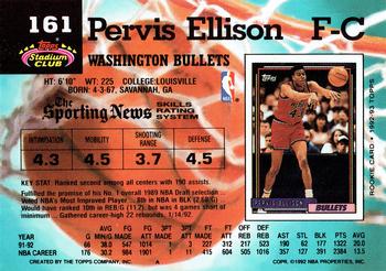 1992-93 Stadium Club #161 Pervis Ellison Back