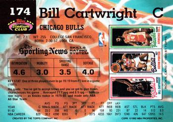 1992-93 Stadium Club #174 Bill Cartwright Back