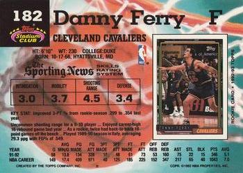 1992-93 Stadium Club #182 Danny Ferry Back