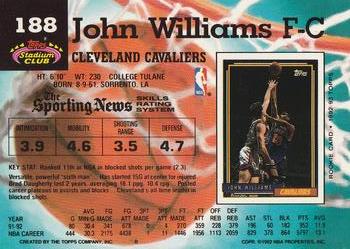 1992-93 Stadium Club #188 John Williams Back
