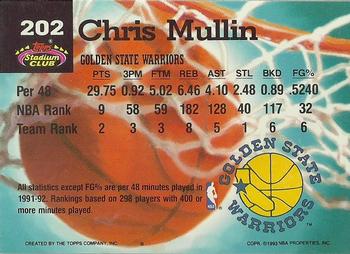 1992-93 Stadium Club #202 Chris Mullin Back