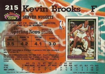 1992-93 Stadium Club #215 Kevin Brooks Back