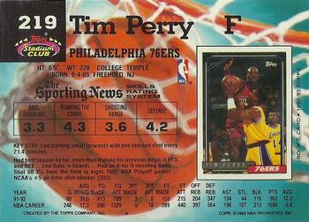 1992-93 Stadium Club #219 Tim Perry Back