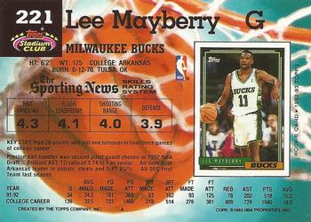 1992-93 Stadium Club #221 Lee Mayberry Back