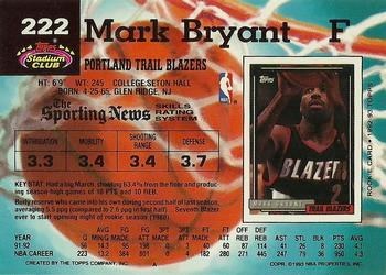 1992-93 Stadium Club #222 Mark Bryant Back