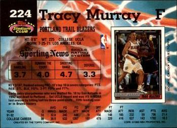 1992-93 Stadium Club #224 Tracy Murray Back