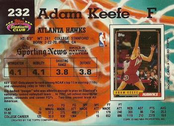1992-93 Stadium Club #232 Adam Keefe Back