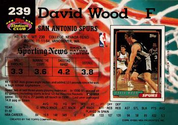 1992-93 Stadium Club #239 David Wood Back