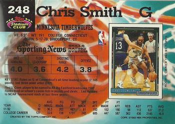 1992-93 Stadium Club #248 Chris Smith Back