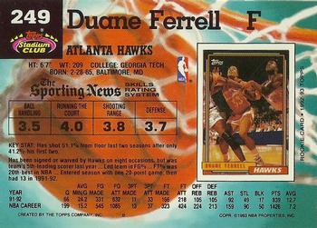 1992-93 Stadium Club #249 Duane Ferrell Back