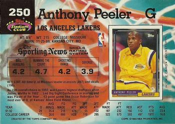 1992-93 Stadium Club #250 Anthony Peeler Back