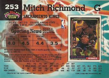 1992-93 Stadium Club #253 Mitch Richmond Back