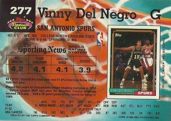 1992-93 Stadium Club #277 Vinny Del Negro Back