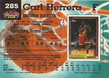 1992-93 Stadium Club #285 Carl Herrera Back