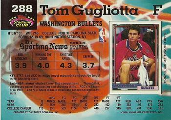 1992-93 Stadium Club #288 Tom Gugliotta Back