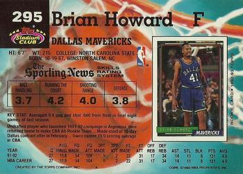 1992-93 Stadium Club #295 Brian Howard Back