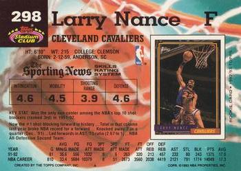 1992-93 Stadium Club #298 Larry Nance Back
