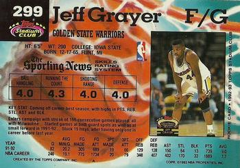 1992-93 Stadium Club #299 Jeff Grayer Back