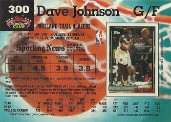 1992-93 Stadium Club #300 Dave Johnson Back