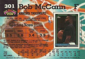 1992-93 Stadium Club #301 Bob McCann Back
