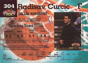 1992-93 Stadium Club #304 Radisav Curcic Back