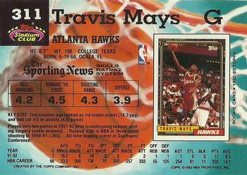 1992-93 Stadium Club #311 Travis Mays Back