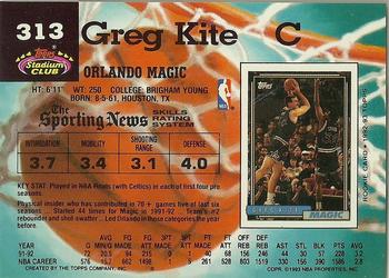 1992-93 Stadium Club #313 Greg Kite Back