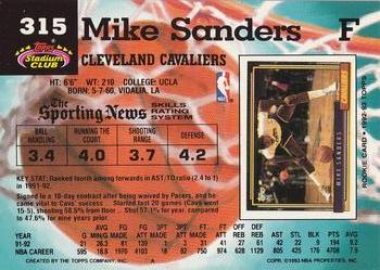 1992-93 Stadium Club #315 Mike Sanders Back