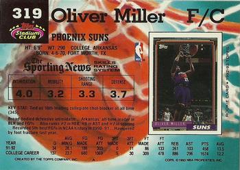 1992-93 Stadium Club #319 Oliver Miller Back