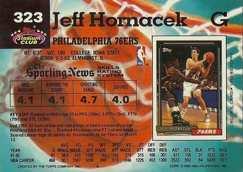 1992-93 Stadium Club #323 Jeff Hornacek Back