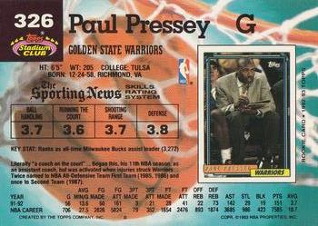 1992-93 Stadium Club #326 Paul Pressey Back