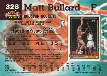 1992-93 Stadium Club #328 Matt Bullard Back