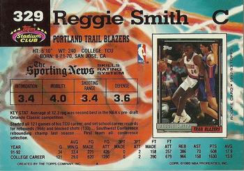 1992-93 Stadium Club #329 Reggie Smith Back