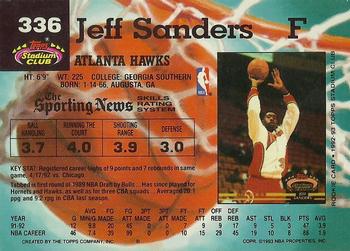 1992-93 Stadium Club #336 Jeff Sanders Back