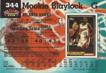 1992-93 Stadium Club #344 Mookie Blaylock Back