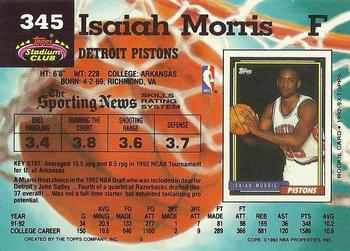 1992-93 Stadium Club #345 Isaiah Morris Back