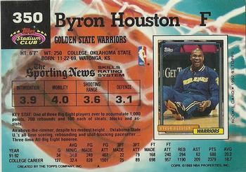1992-93 Stadium Club #350 Byron Houston Back
