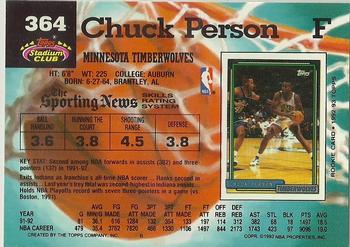 1992-93 Stadium Club #364 Chuck Person Back