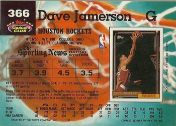 1992-93 Stadium Club #366 Dave Jamerson Back