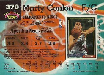 1992-93 Stadium Club #370 Marty Conlon Back
